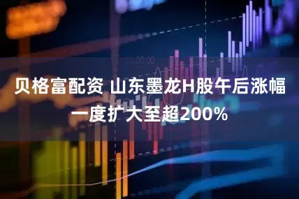 贝格富配资 山东墨龙H股午后涨幅一度扩大至超200%