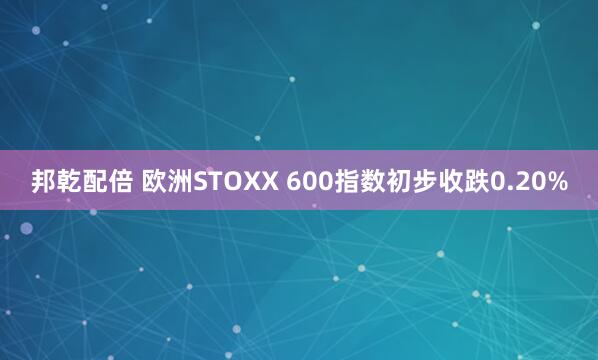 邦乾配倍 欧洲STOXX 600指数初步收跌0.20%