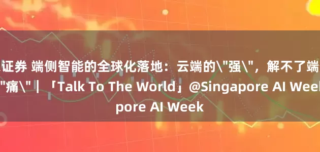 途乐证券 端侧智能的全球化落地：云端的